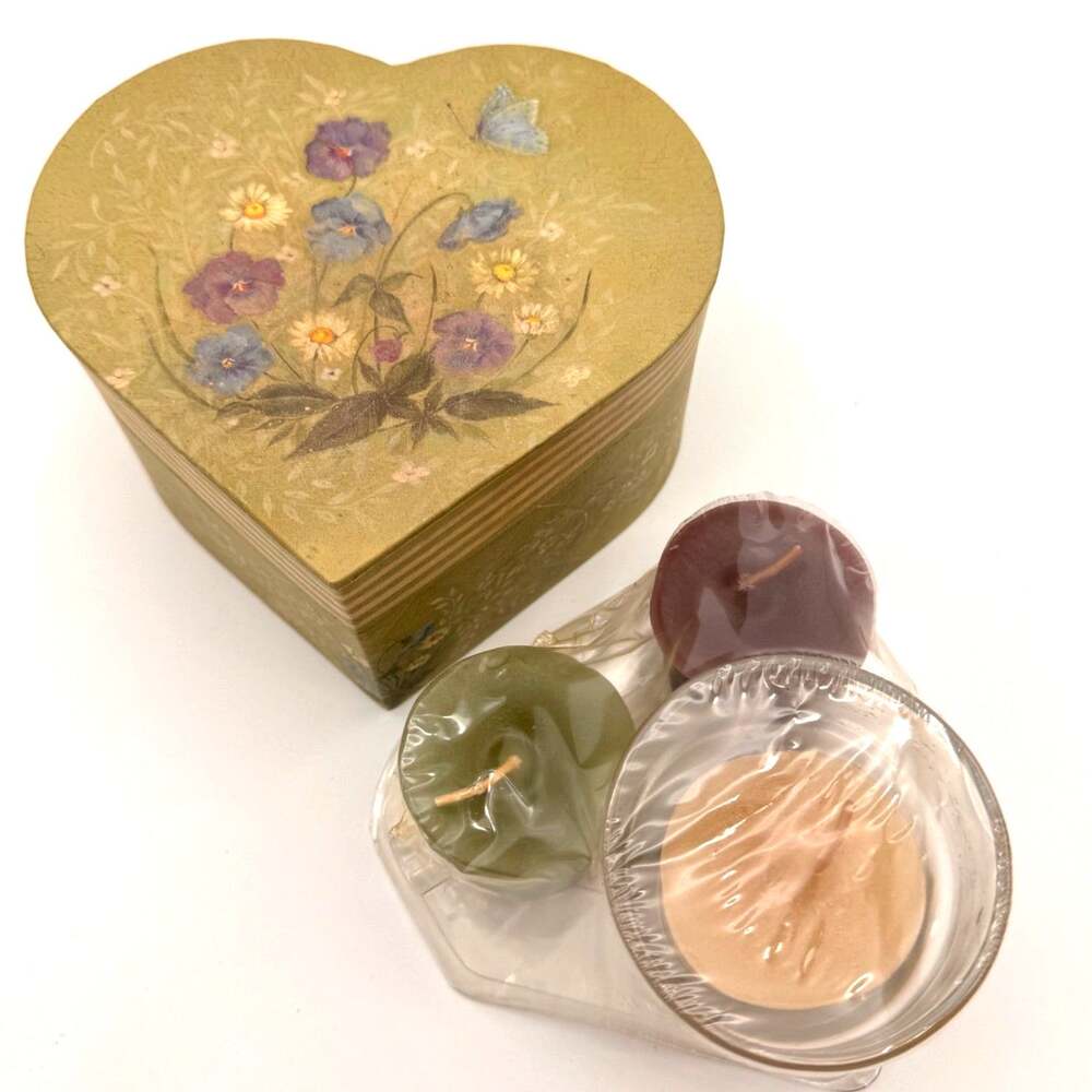 LANG Votive Candles Gift Set Heart Vanilla Melon Lilac Country Cottage Core